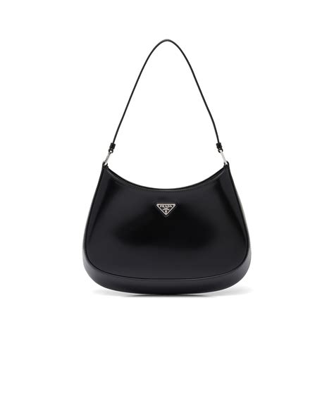 black prada cleo brushed leather mini bag|prada cleo hobo shoulder bag.